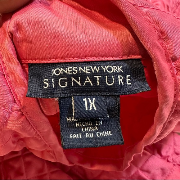 Jones New York Pink Quilted Jacket Zip Front Closure w/ Pockets, Size 1X - Picture 9 of 13